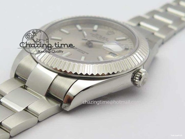 SS II 116334 On Sliver Sticks Dial Markers 41mm A3136 SS Gray Datejust Bracelet 0405